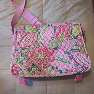 Pink and green Vera Bradley messenger bag